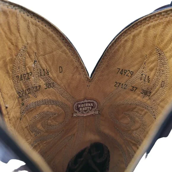 Nocona Stingray Red Mens Size 11.5D Maroon Burgundy Leather Cowboy Western Boots - Picture 10 of 16